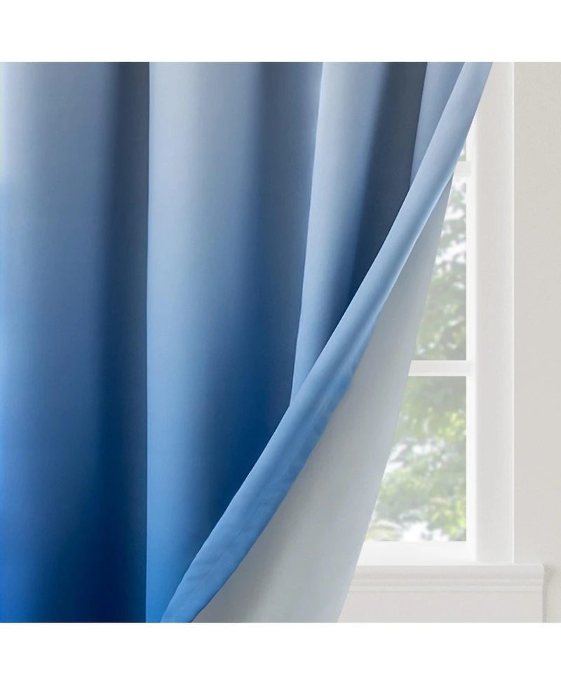 Blackout Grommet Taylor Ombre Curtains Pair, Rainbow, 52"x96"