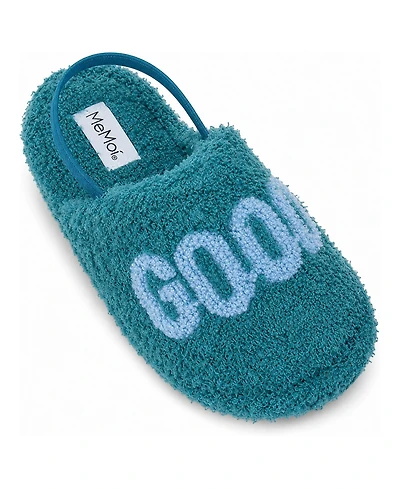 Memoi Kids Boy Good Nite Fluffy Faux Sherpa Slippers Scuff