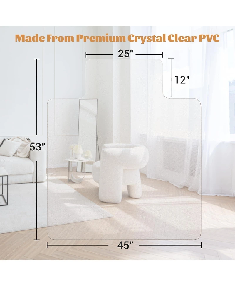 Danrong Office Chair Mat Easy Glide Heavy Duty Protector For Home Smooth Glide Non Slip Easy Clean