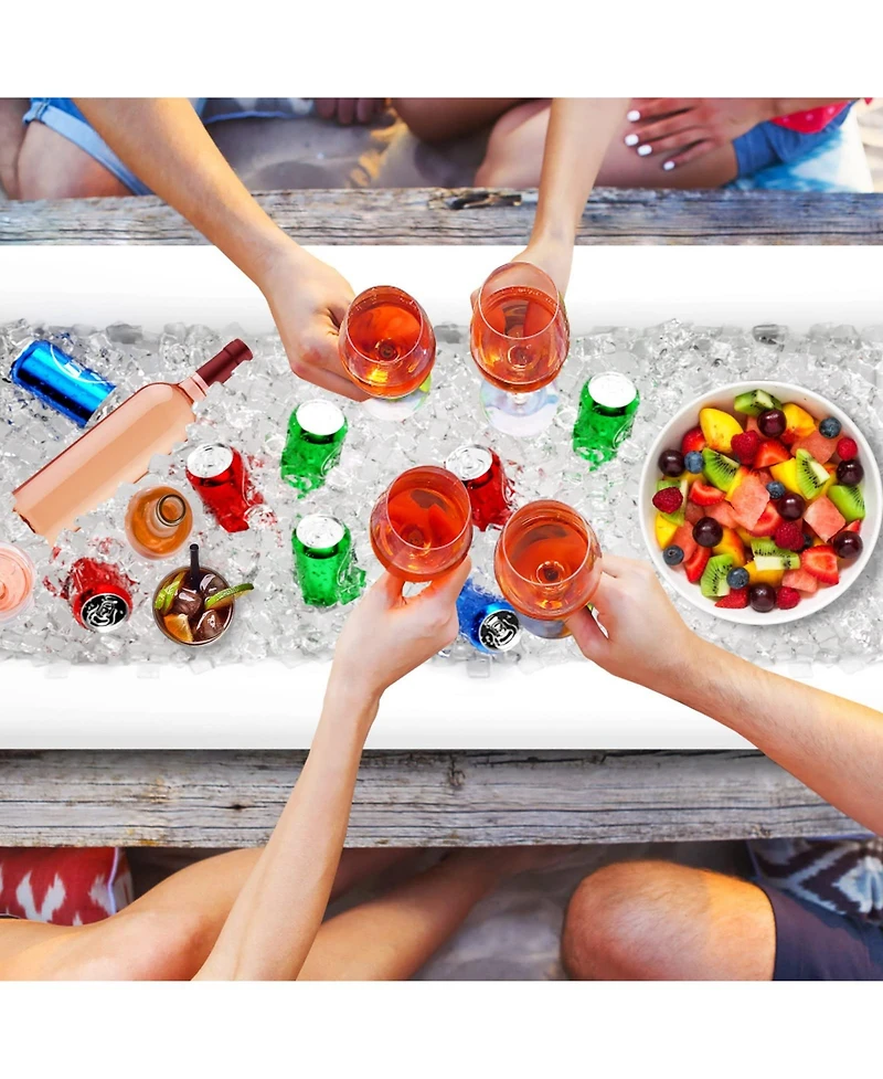 Piscifun Extra Large Inflatable Serving Bar Cooler with Drain Plug for Pool Party Bbq Picnic
