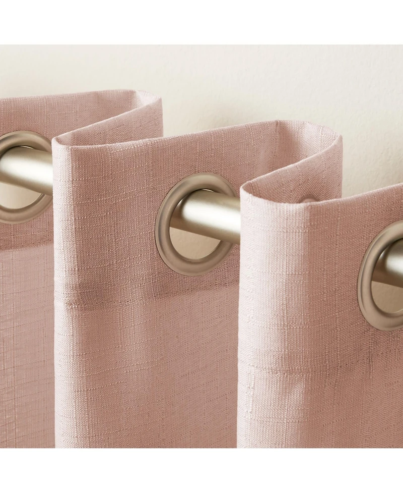 Exclusive Home Loha Linen Grommet Top Window Curtain Panel Pair