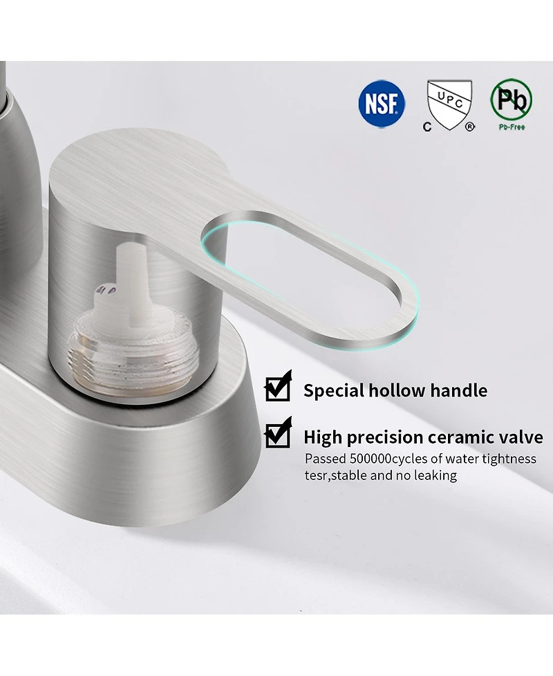 Phying 2 Handles Bathroom Sink Faucet Brushed Nickel Centerset Rv Bathroom Faucet