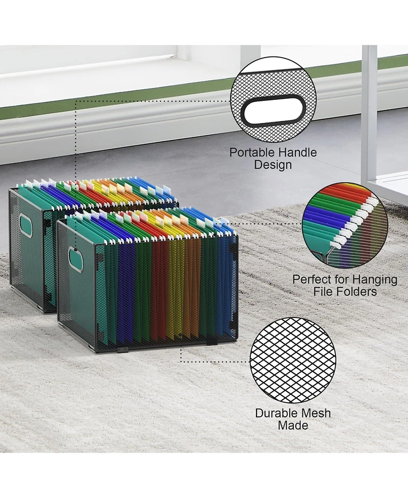 Danrong Mesh Hanging File Organizer Collapsible Letter Size Storage Box