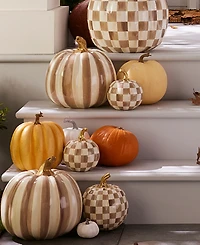 MacKenzie-Childs Mocha Check Mini Pumpkin