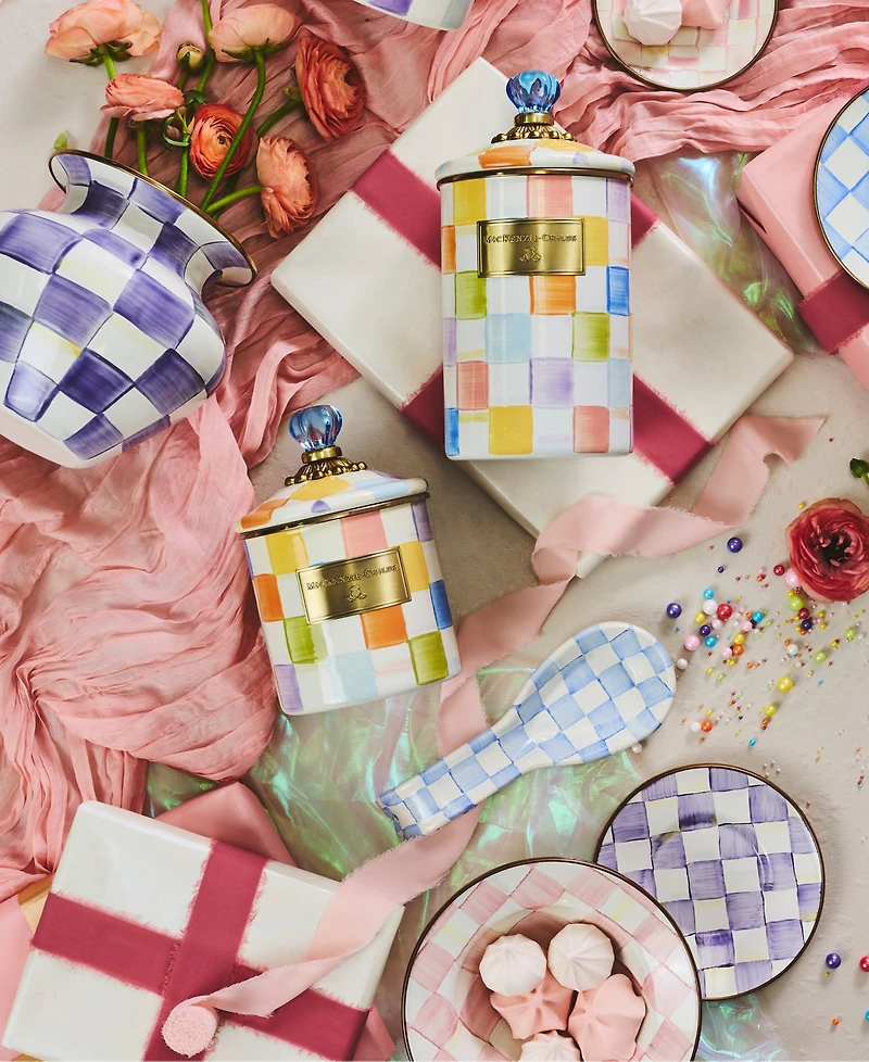 MacKenzie-Childs Confetti Check Small Canister