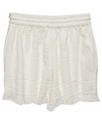 Pre-Owned Zimmermann Women's Palm Tree Terry Cotton Fringed Shorts