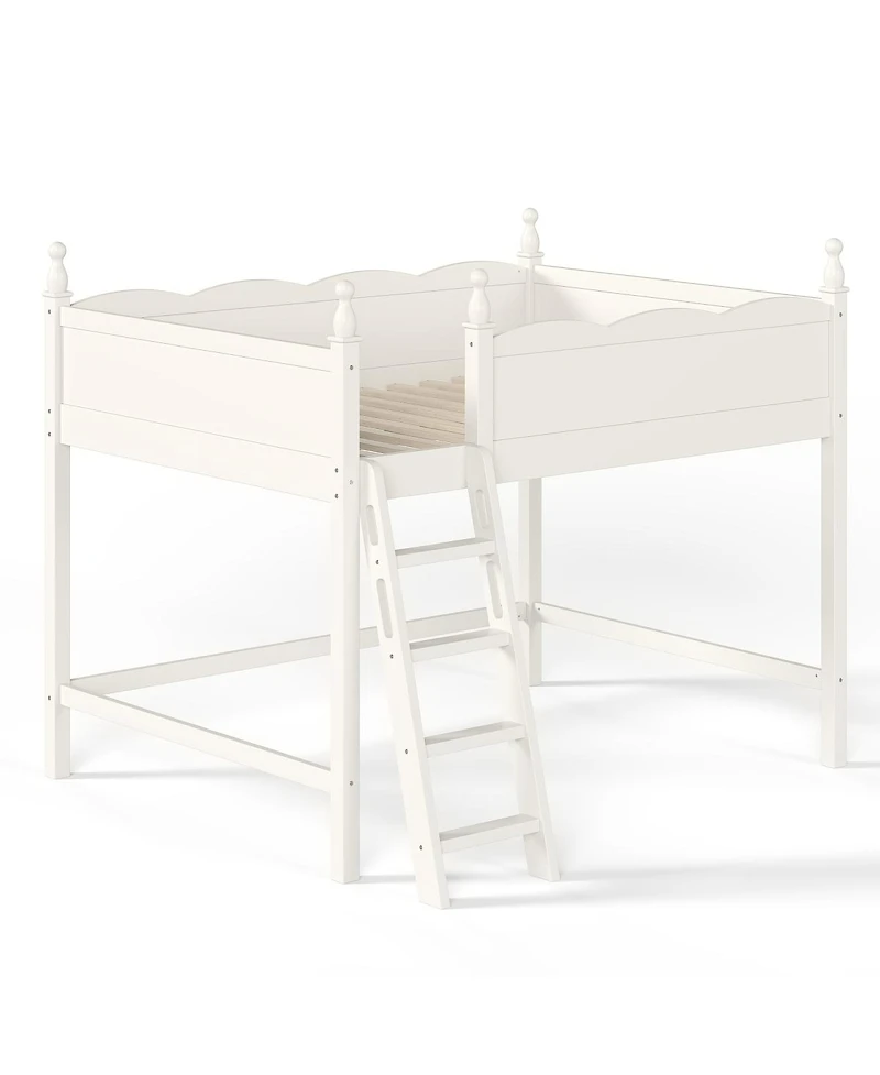 Streamdale Furniture Full Size Solid Wood Loft Bed with Ladders and Under-Bed Space