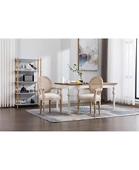 Streamdale Furniture French Vintage Upholstered Fabric Dining Armchair, Set of 2
