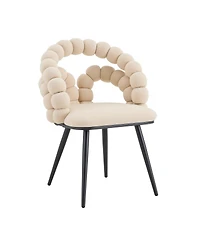 Streamdale Furniture Set of 2 Velvet Bubble Dining Chairs with Legs