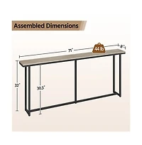 Slickblue 71-In Grey Entryway Console Table for Living Room and Hallway