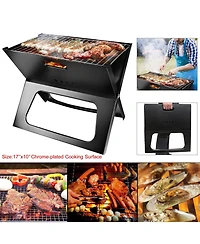 Mountaintop Foldable Bbq Grill Portable Bbq Barbecue Grill Camping Garden Outdoor Travel for Camping Picnic Rv Travel Backyard