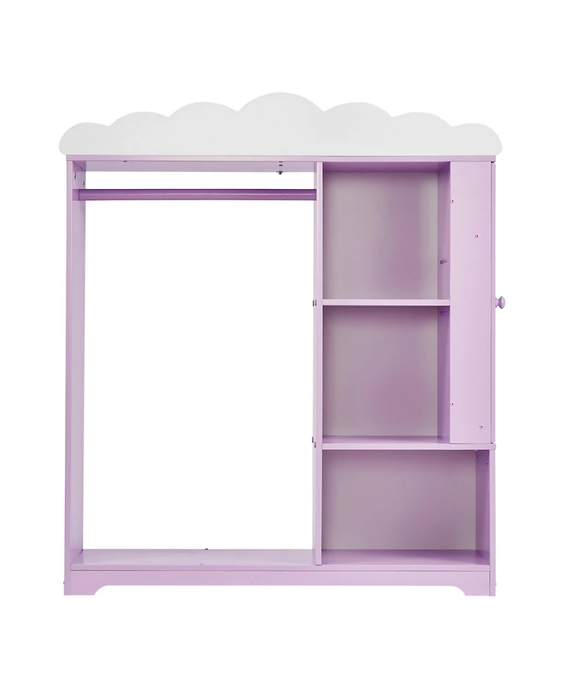 Gouun Kids Dress Up Storage Armoire with Jewelry Cabinet and Two Play Mirrors