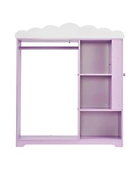 Gouun Kids Dress Up Storage Armoire with Jewelry Cabinet and Two Play Mirrors