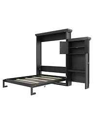 Streamdale Furniture Queen Size Murphy Bed with Shelves and Louvered Style