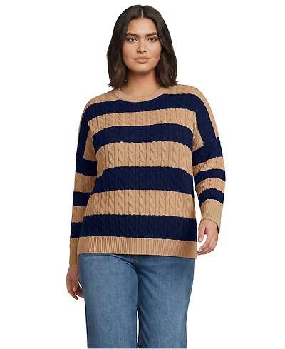 Lands' End Plus Drifter Classic Cable Sweater
