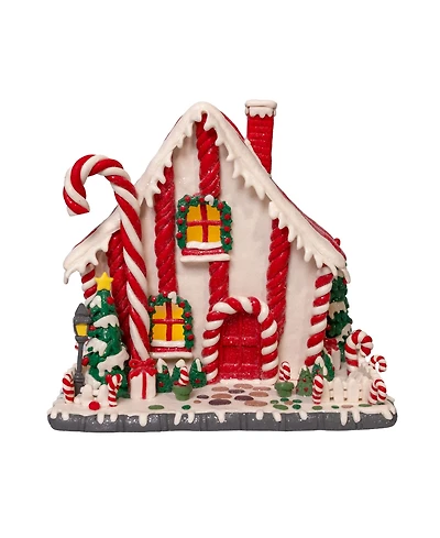 Kurt Adler 10.5" Battery Operated Led Candy Cane Lane House