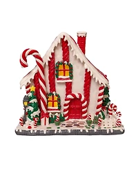 Kurt Adler 10.5" Battery Operated Led Candy Cane Lane House