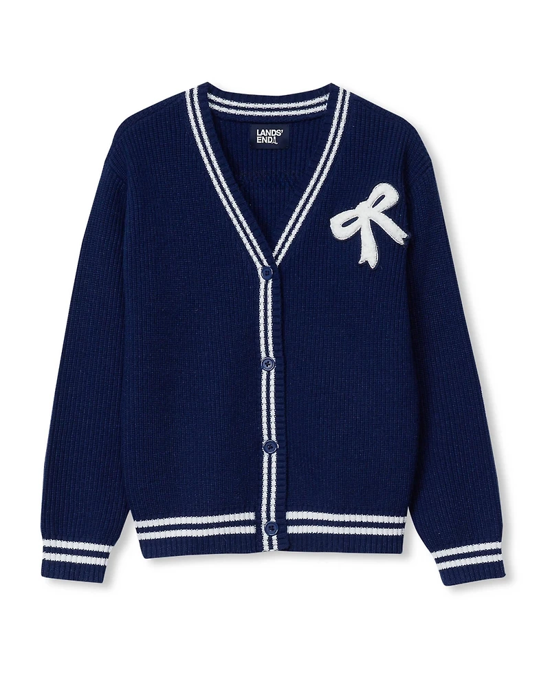 Lands' End Girls Varsity Cardigan