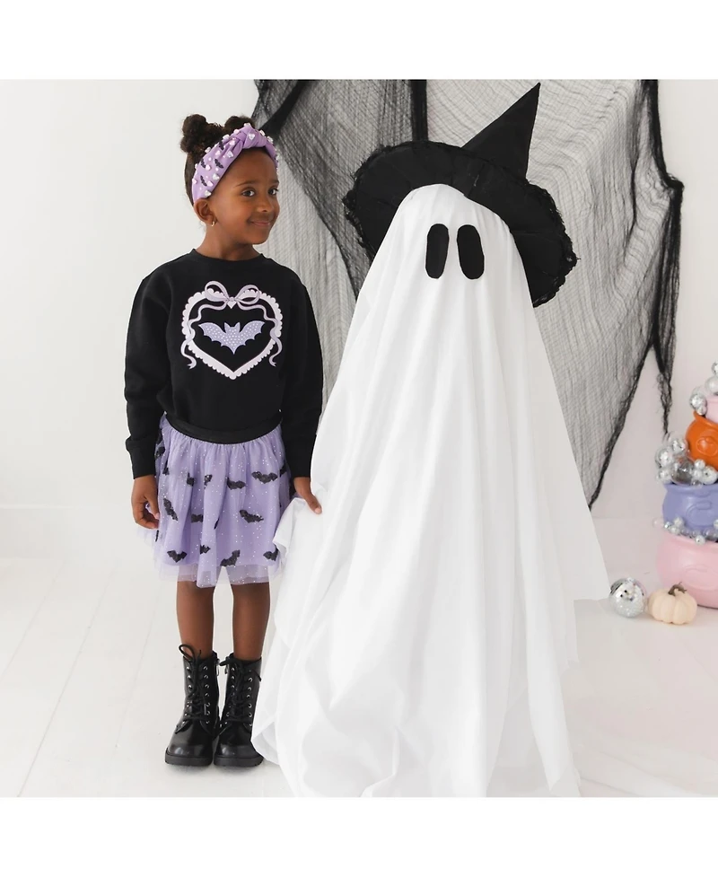 Sweet Wink Big Girls 10-12 Rhinestone Bat Patch Halloween Sweatshirt