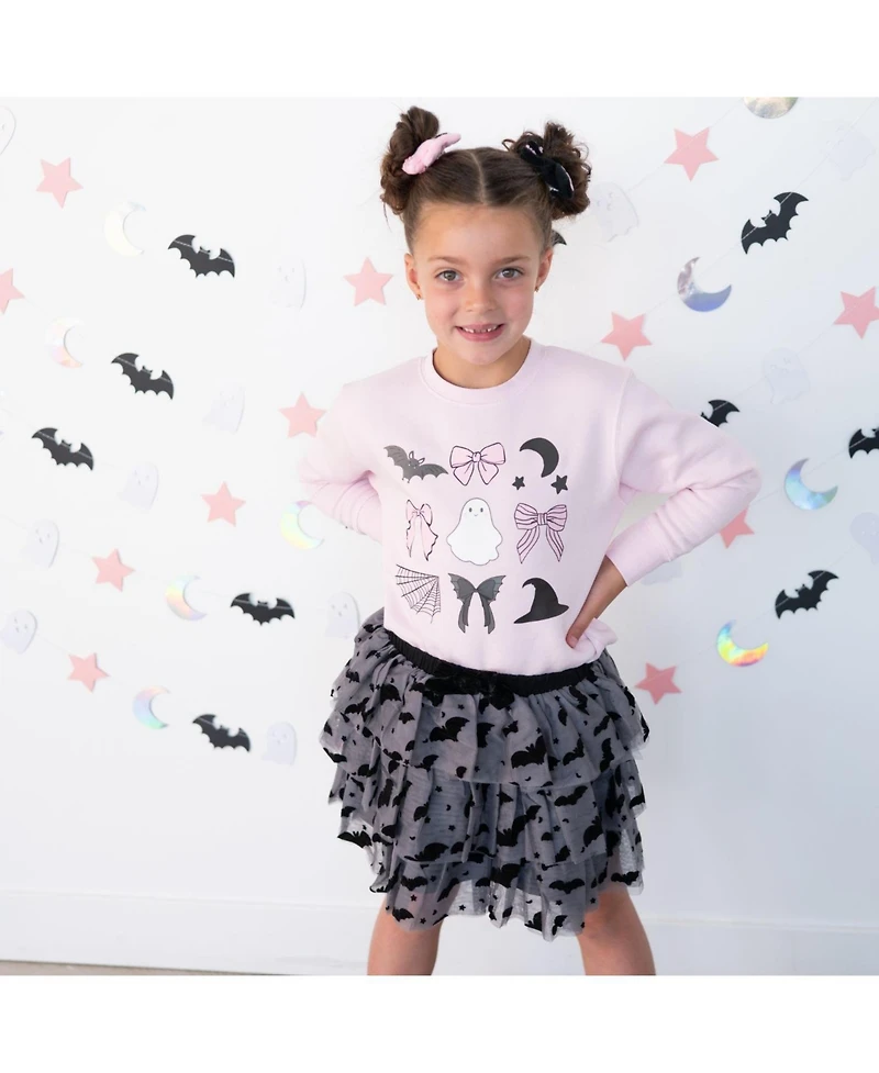 Sweet Wink Big Girls 10-12 Spooky Coquette Halloween Sweatshirt