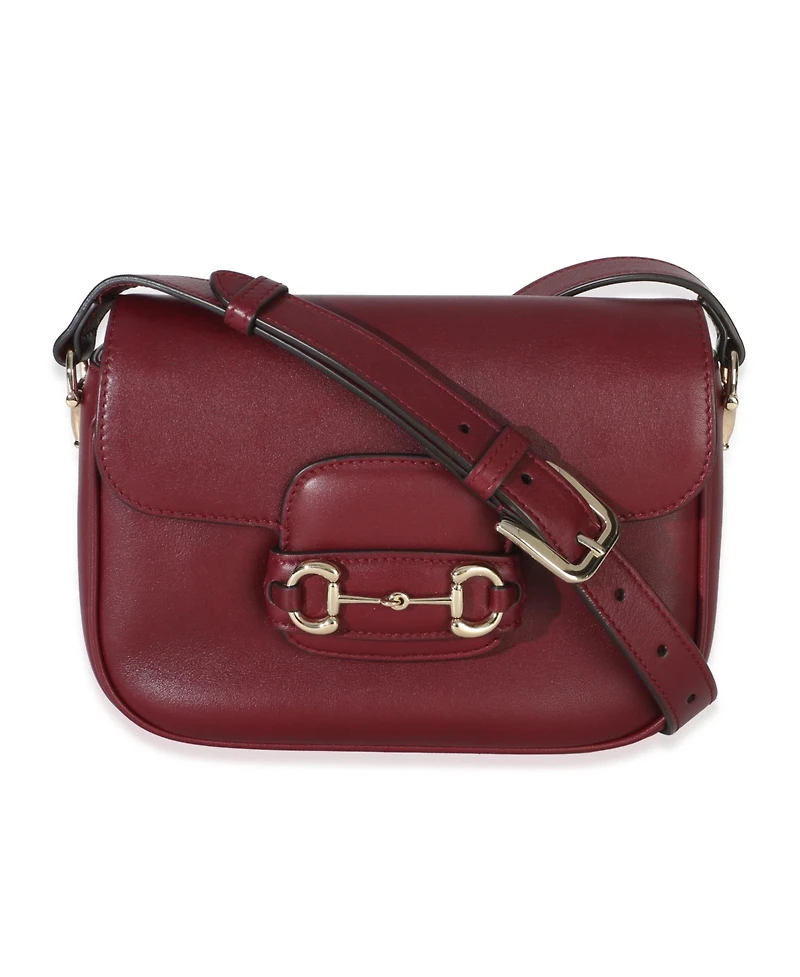 Pre-Owned Gucci Red Soft Calfskin Horsebit 1955 Small Shoulder Bag