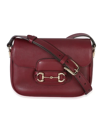 Pre-Owned Gucci Red Soft Calfskin Horsebit 1955 Small Shoulder Bag