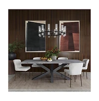 Jofran Upholstered Dining Chair with Performance Fabric and Antique Brass Legs-Set of 2
