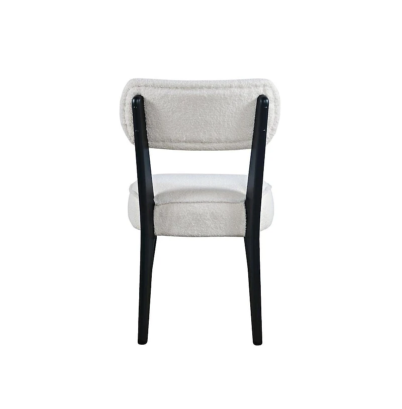 Jofran Wes Mid-Century Modern Boucle Upholstery Dining Chair (Set of 2