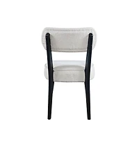 Jofran Wes Mid-Century Modern Boucle Upholstery Dining Chair (Set of 2