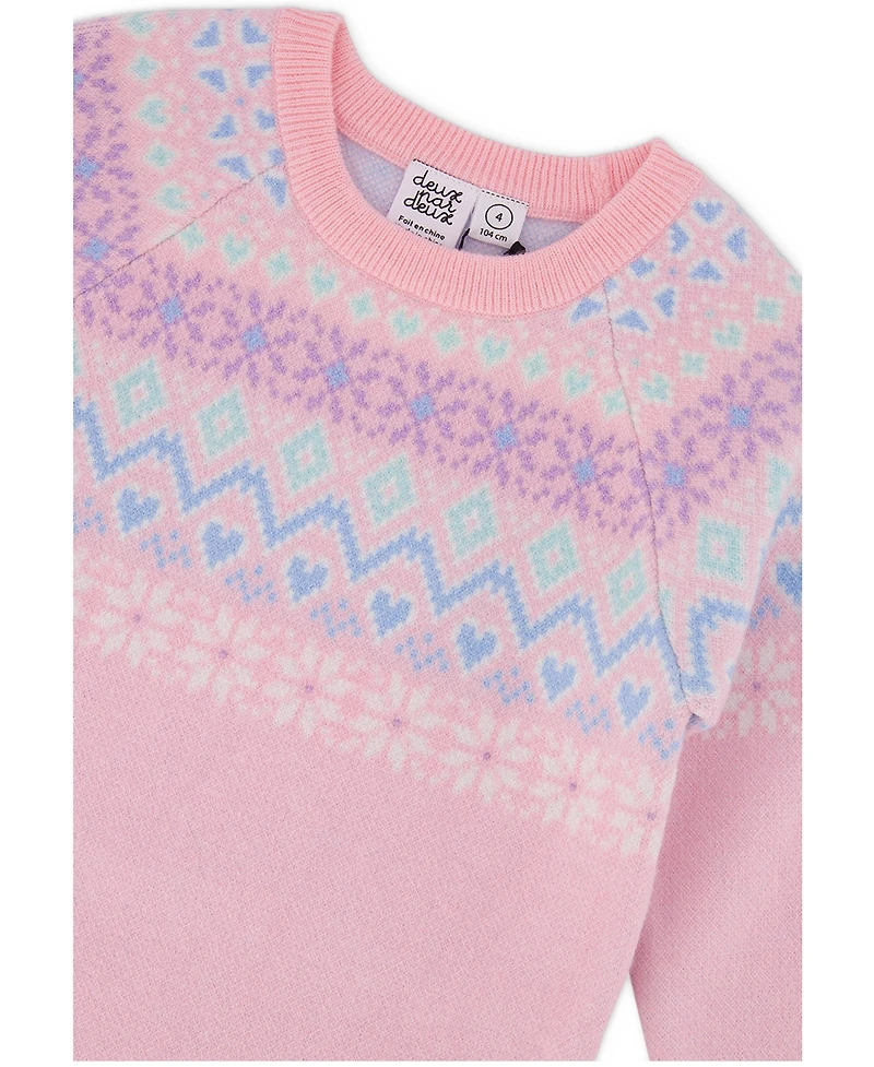 Deux par Deux Toddler Girls' 2T-5T Apres-Ski Fair Isle Knit Dress