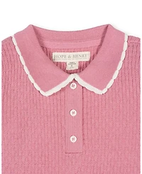 Hope & Henry Little and Big Girl's (Xxs-l) Organic Peter Pan Collar Sweater Polo