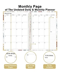 Danrong Undated Daily Planner Hardcover Hourly Schedule To Do Lists Habit Tracker Layflat Binding All One Planning Tool