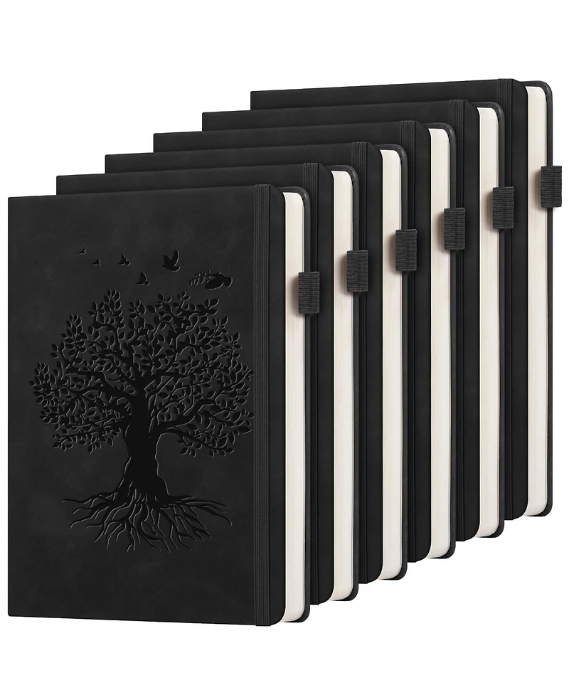 Danrong Hardcover Lined Journal Notebook Thick Paper Lay Flat Elastic Closure Ribbon Bookmark