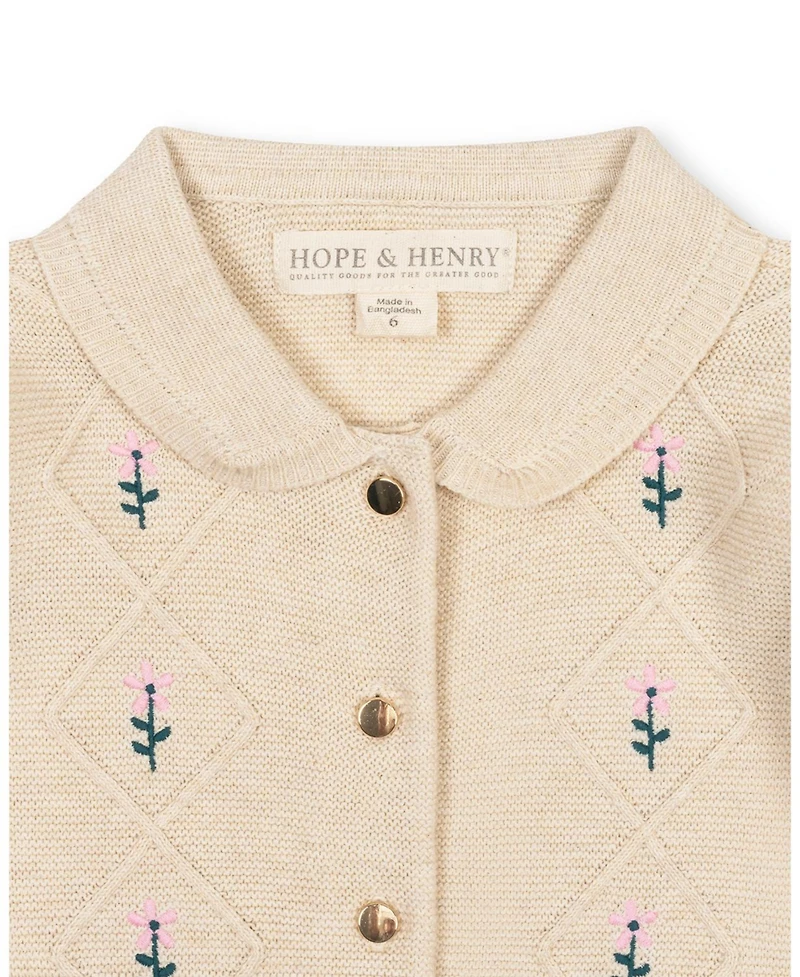 Hope & Henry Toddler Girls and Girls'(2T-5T)Organic Button Front Collared Sweater Dress