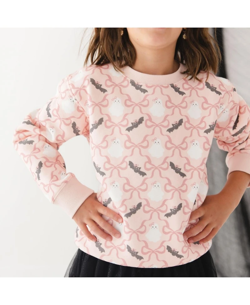 Sweet Wink Toddler Girls 2T-4T Bat And Ghost Trellis Halloween Sweatshirt