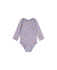 Deux par Baby Girls 3M-24M Three Pack Cotton Onesie Purple Hedgehog Print