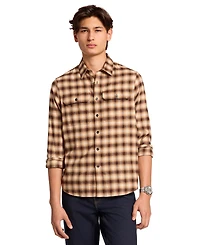 Michael Kors Men's Plaid-Print Brushed Cotton-Twill Shirt, Created for Macy's