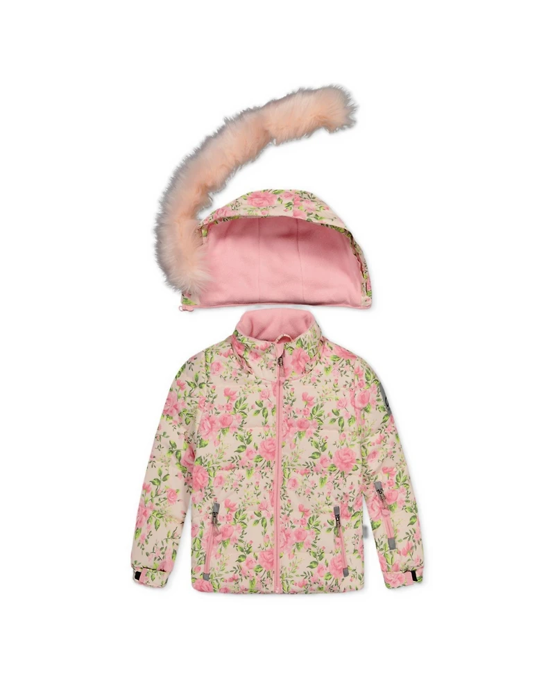 Deux par Girls' 4-16 Play Hooded Floral-Print Jacket and Pants, 2-Piece Set