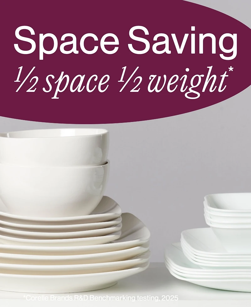 Corelle Square Round Pure White Dip & Condiment Bowl