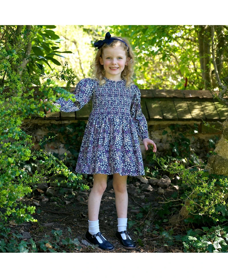 Rachel Riley Toddler Girls' 2T-5T Wild Floral Long-Sleeve Fit & Flare Dress