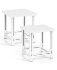 Gouun 2-Piece 18-Inch Outdoor Adirondack Side Table Set with Slatted Top