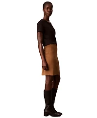 Calvin Klein Women's High-Waisted Pencil Faux Suede Skirt with Pockets