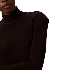 Calvin Klein Women's Belted Long-Sleeve Turtleneck A-Line Dress