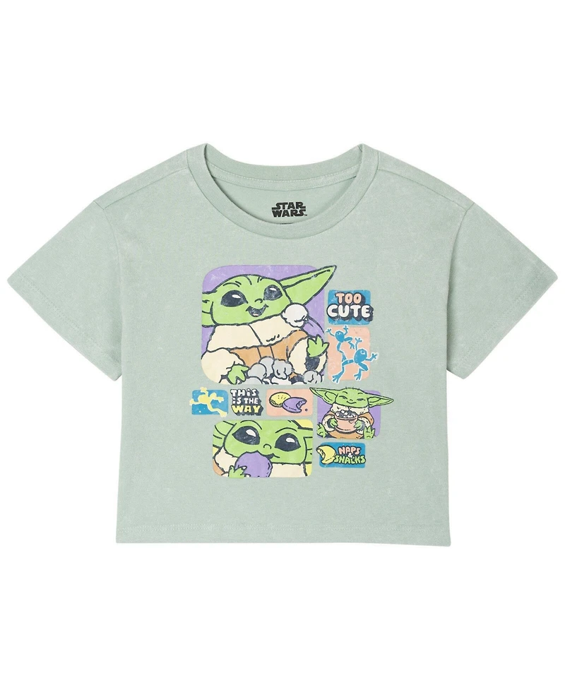 The Mandalorian Girls' 4-16 Grogu Graphic Mineral-Wash T-Shirt and Skort, 2-Piece Set
