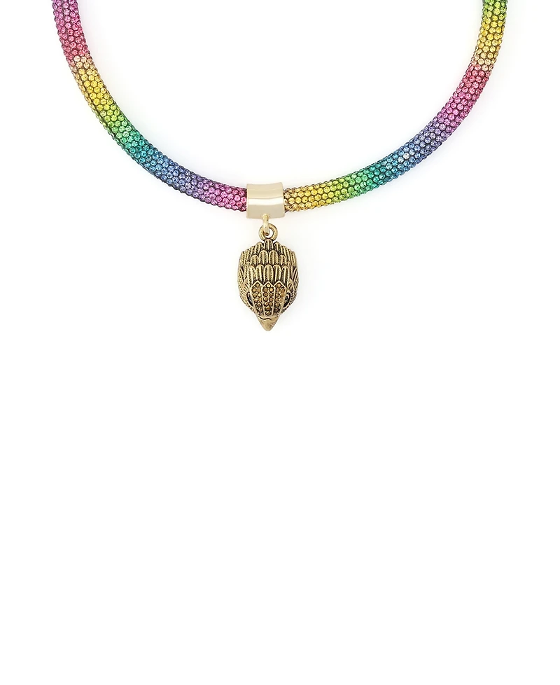Kurt Geiger London Faux Stone Signature Eagle Rope Collar Necklace