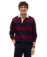 Tommy Hilfiger Men's Essential Stripe Rugby Long-Sleeve Polo Shirt