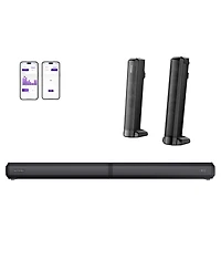 Ultimea 2.2ch Sound Bar for Smart Tv, Peak Power 100W, 2-in-1 Detachable Soundbar for Tv, Bluetooth 5.3 Tv Sound Bar, App, Apollo S40