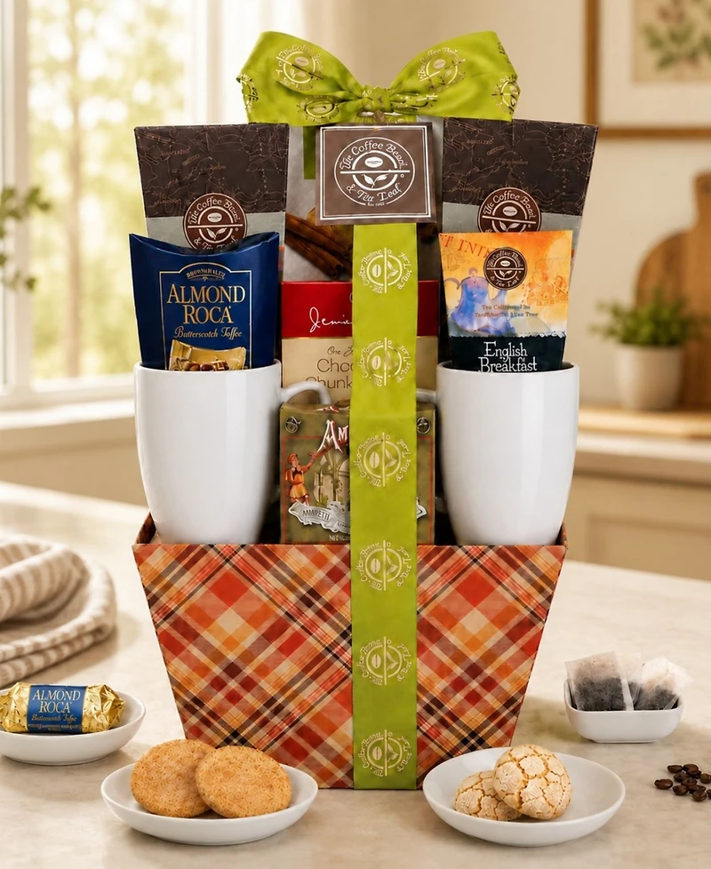 Beyond the Bow Gifts Coffee Bean Tea Leaf Coffehouse Classics Gift Basket, 9-Pieces