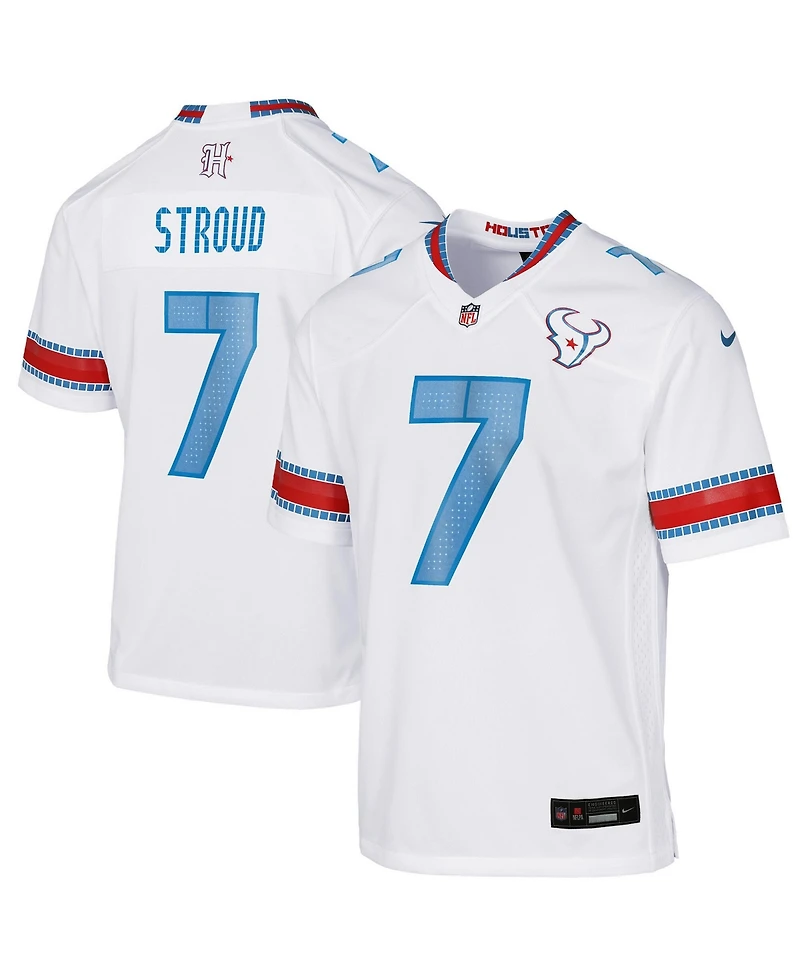 Nike Big Boys and Girls C.j. Stroud White Houston Texans 2026 Rivalries Collection Game Jersey