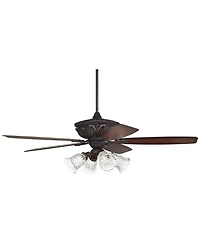 Casa Vieja 60" Montego Industrial Rustic Indoor Ceiling Fan Led Light Oil Rubbed Teak Clear Glass for Living Kitchen Home